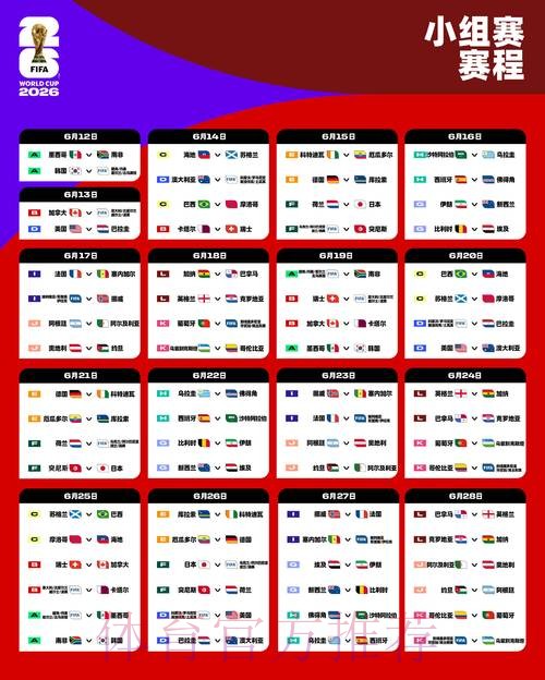 2026世界杯小组赛赛程今日观看指南查询入口